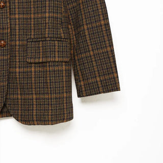 Checked wool herringbone jacket