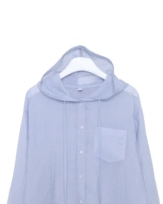 Sheer hooded shirt
