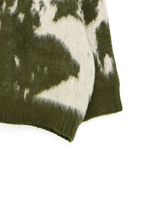 Cowhide Pattern Mohair Knit Loose Sweater