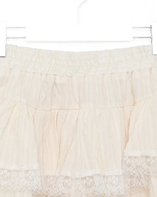 Lace tiered mini skirt