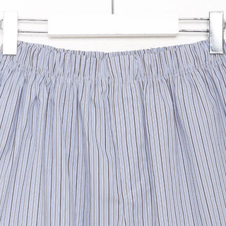 Cotton striped elastic waist shorts