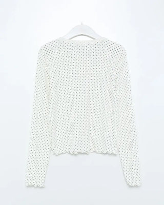 Polka Dot Frill Cardigan