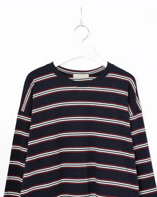 Striped long-sleeved cut and sew