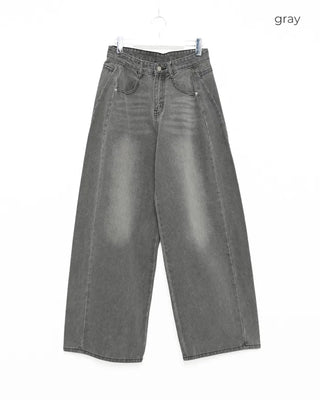 Wide denim pants