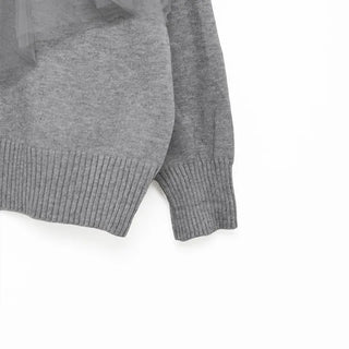 Pleated organza layered knit