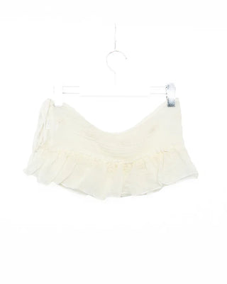 Flower embroidered layered wrap skirt
