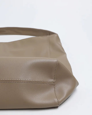 Vegan Leather Basic Shoulder Bag