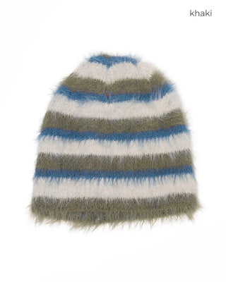 Two-tone striped knit hat