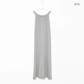 Halter neck fringe long dress