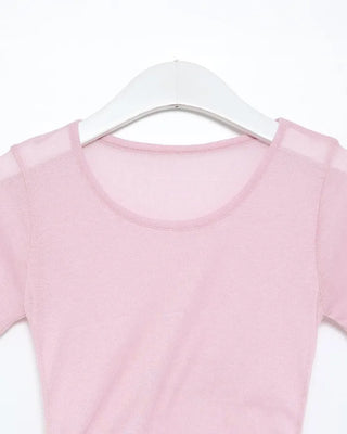 See-through layered half T-shirt
