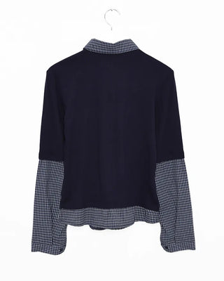 T-shirt layered check shirt
