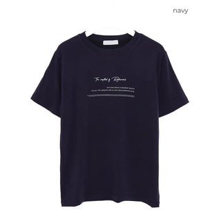 Lettering Tencel Half-Sleeve T-Shirt