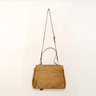 Suede-style square shoulder bag