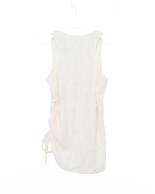 Tulle fabric distressed tank top