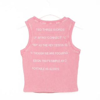 Lettering Ribbed Sleeveless Top