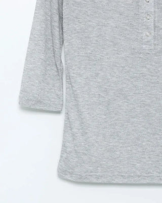 Henley Neck Sheer T-Shirt