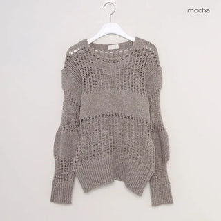 Loose-fitting punched knit