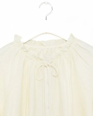 Frill neck ribbon strap blouse