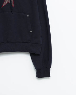 R Star Check Patch Hoodie