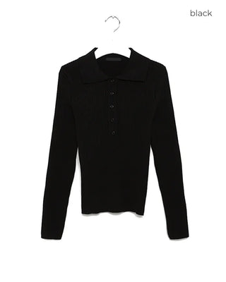 Ribbed collar knit