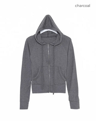 Two-pocket hooded cardigan