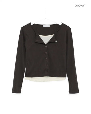 Layered pendant point cardigan