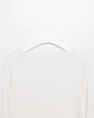Boat neck cropped ribbed long-sleeve cut and sew