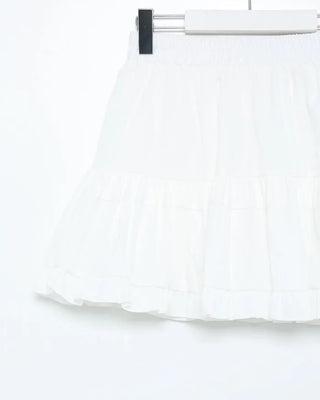 Elastic waist cantilever mini skirt