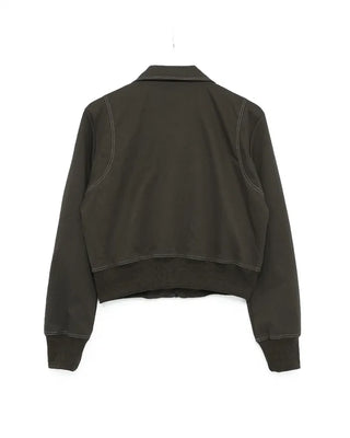 Unique pocket stitch point zip short blouson