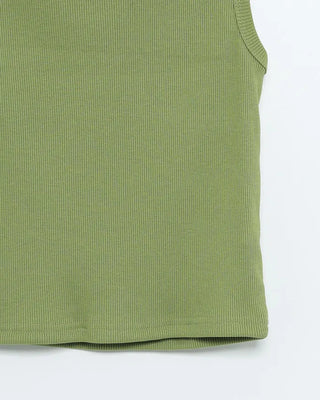 U-neck slim-fit ribbed tank top
