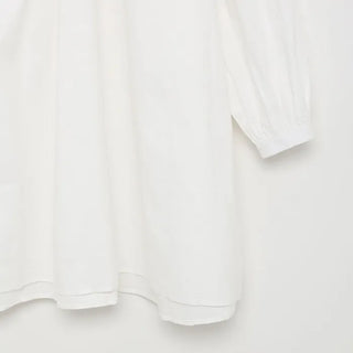 White Shirred Mini Dress