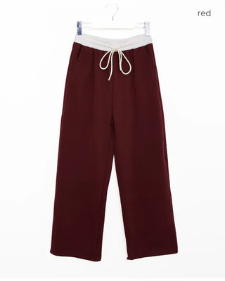 Brushed two-tone banding pants