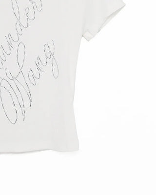 Cubic Lettering Slim Crop T-Shirt