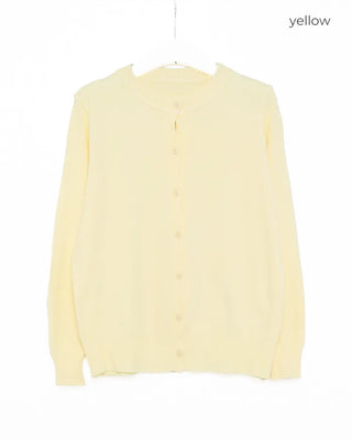 Round neck colorful cardigan