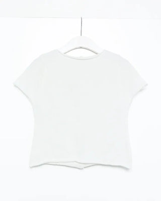 Shell button short-sleeved cardigan