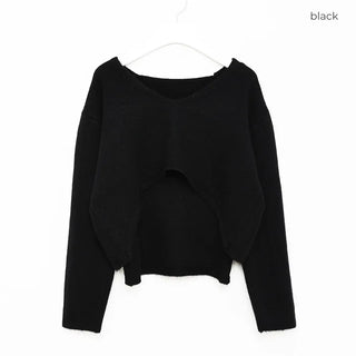 Sleeveless layered cropped knit