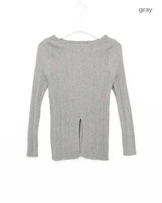Slit Button Rib Knit