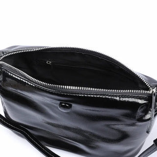Round enamel shoulder bag
