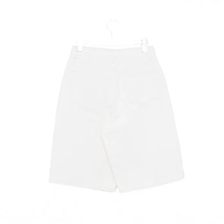 High-waisted cotton Bermuda shorts