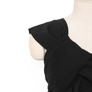 Asymmetrical Ribbon Design Sleeveless Dress