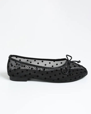 Polka Dot See-Through Flat Pumps