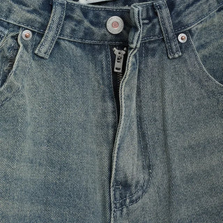 (Unisex) Vintage Wash Wide Fit Denim