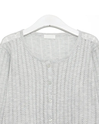 Perforated Cropped Cardigan
