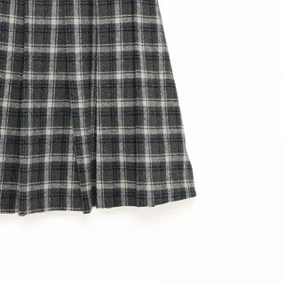 Checked pleated midi skirt