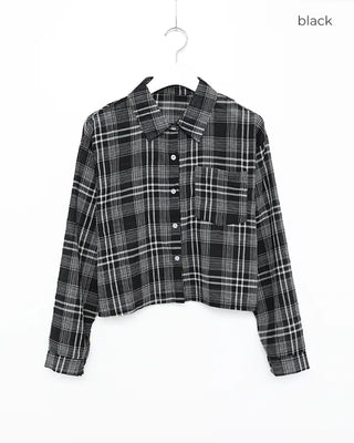 Checked cropped shirt