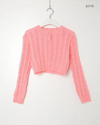 Crop Cable Knit Cardigan