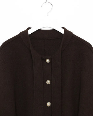 Tie cape fur jacket