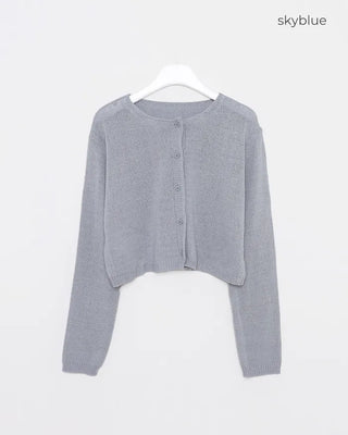 Cropped round cardigan