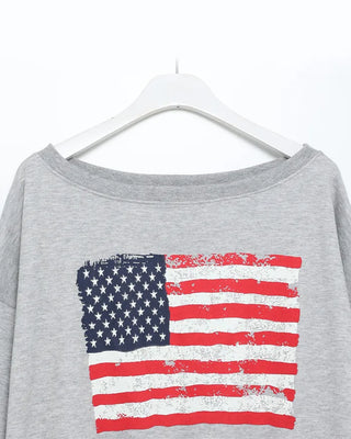 USA One-Shoulder Point Sweatshirt