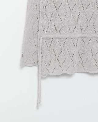 Diamond-punched drawstring summer knit
